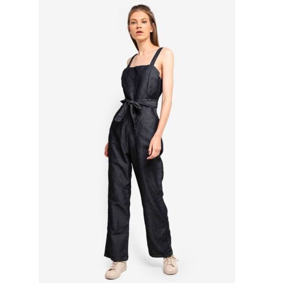 Cotton On Black Denim Jumpsuit Jean Overall Sz 2 - Picture 1 of 9